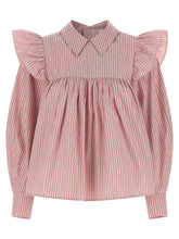 Ganni Striped Blouse Pink