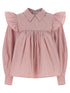 Ganni Striped Blouse Pink