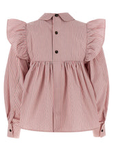 Ganni Striped Blouse Pink