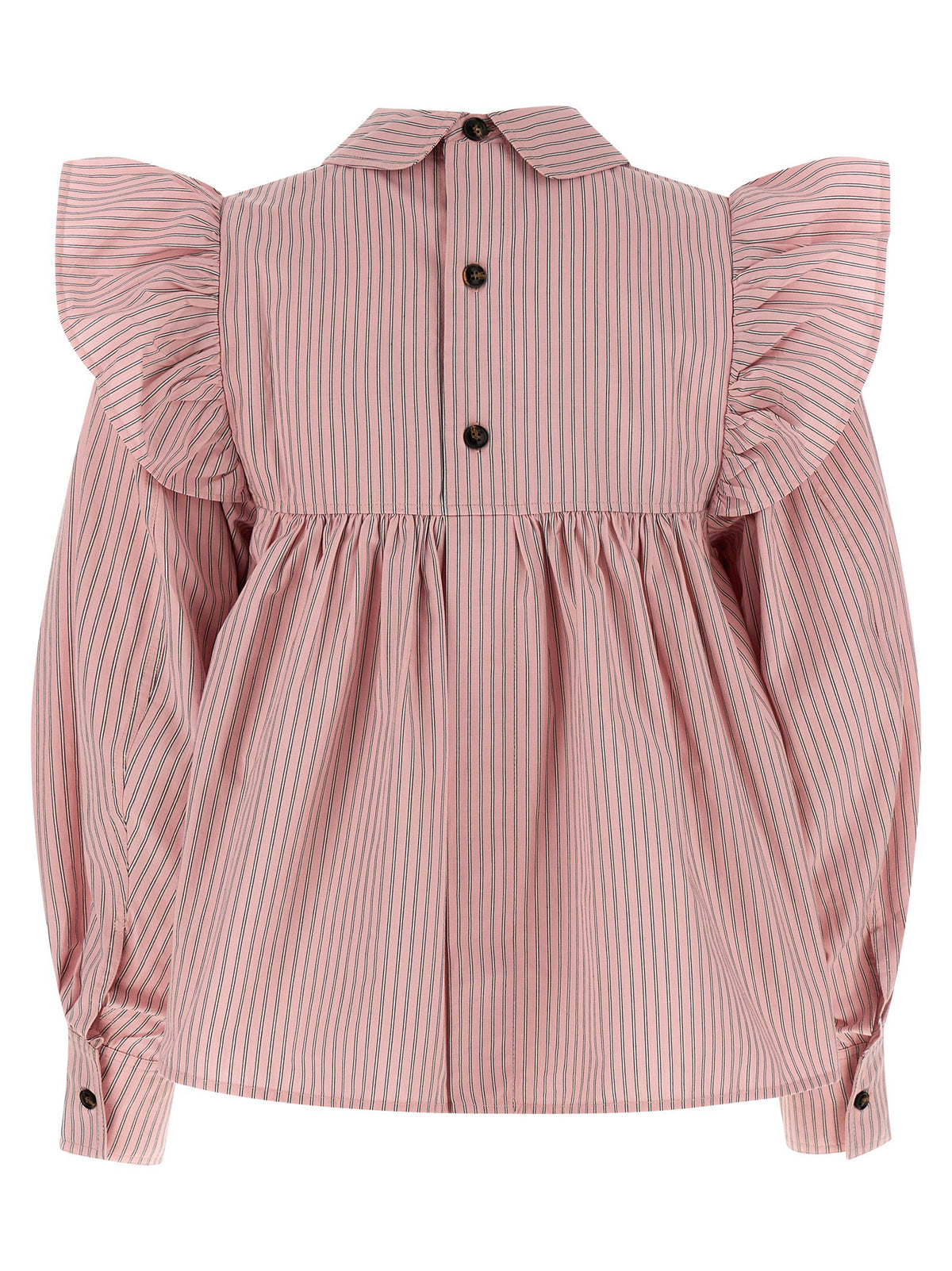 Ganni Striped Blouse Pink