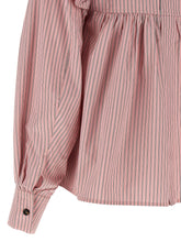 Ganni Striped Blouse Pink
