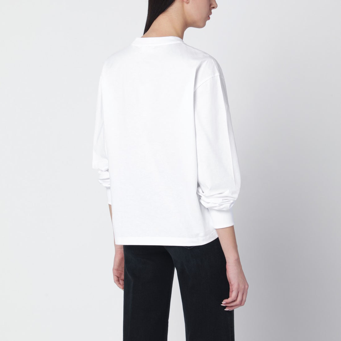 Ganni Knit Logo Sweater White white