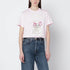 Ganni Light Pink T-Shirt With Logo Print