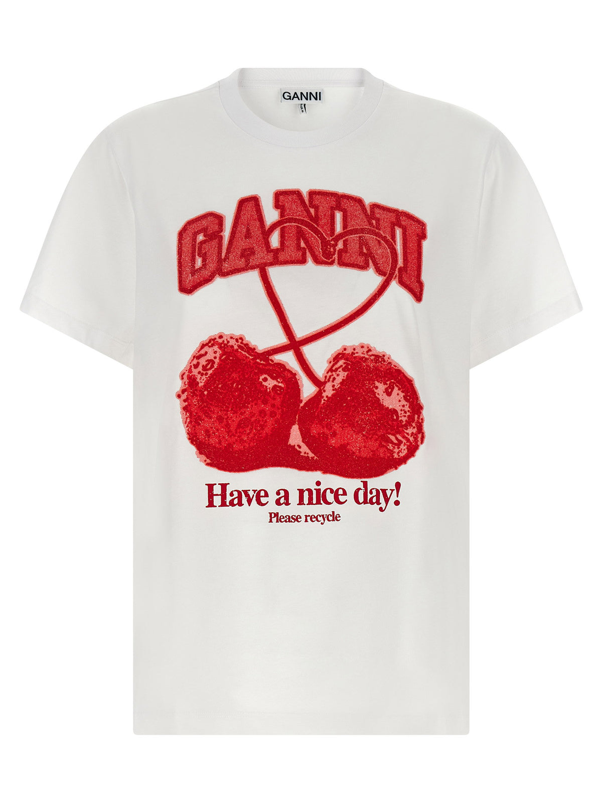 Ganni Cherry T-shirt Red