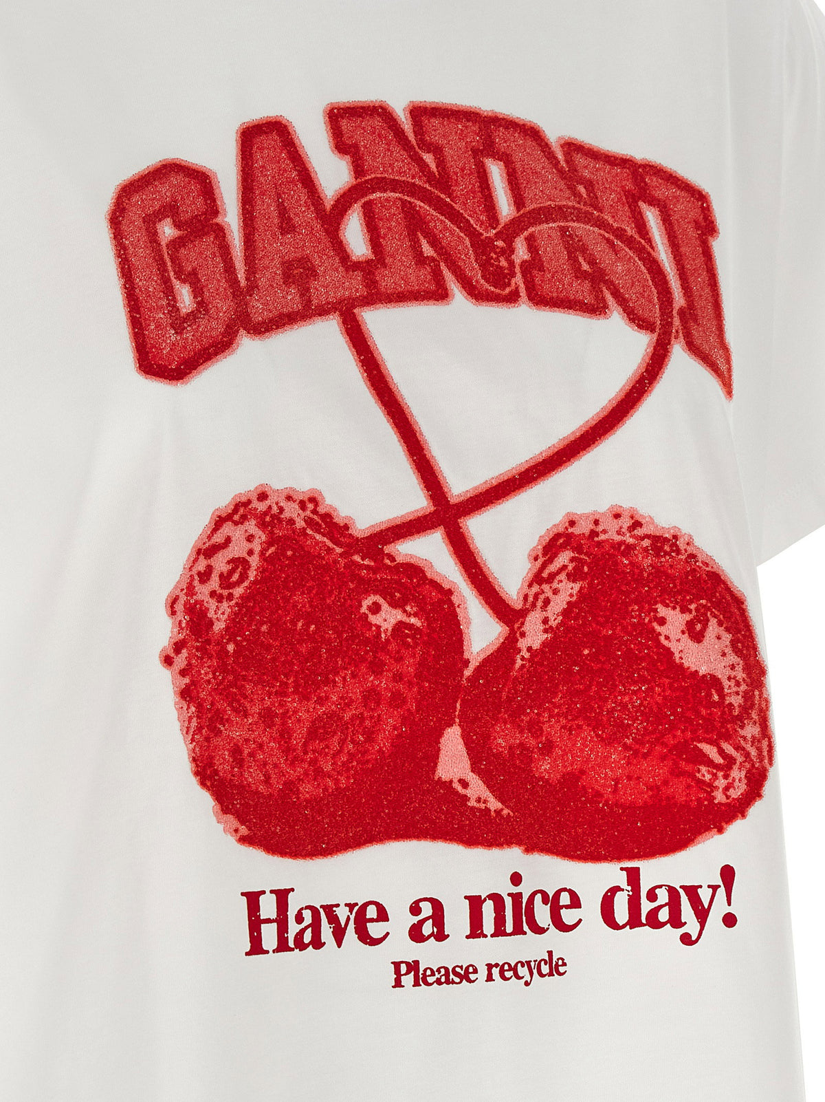 Ganni Cherry T-shirt Red
