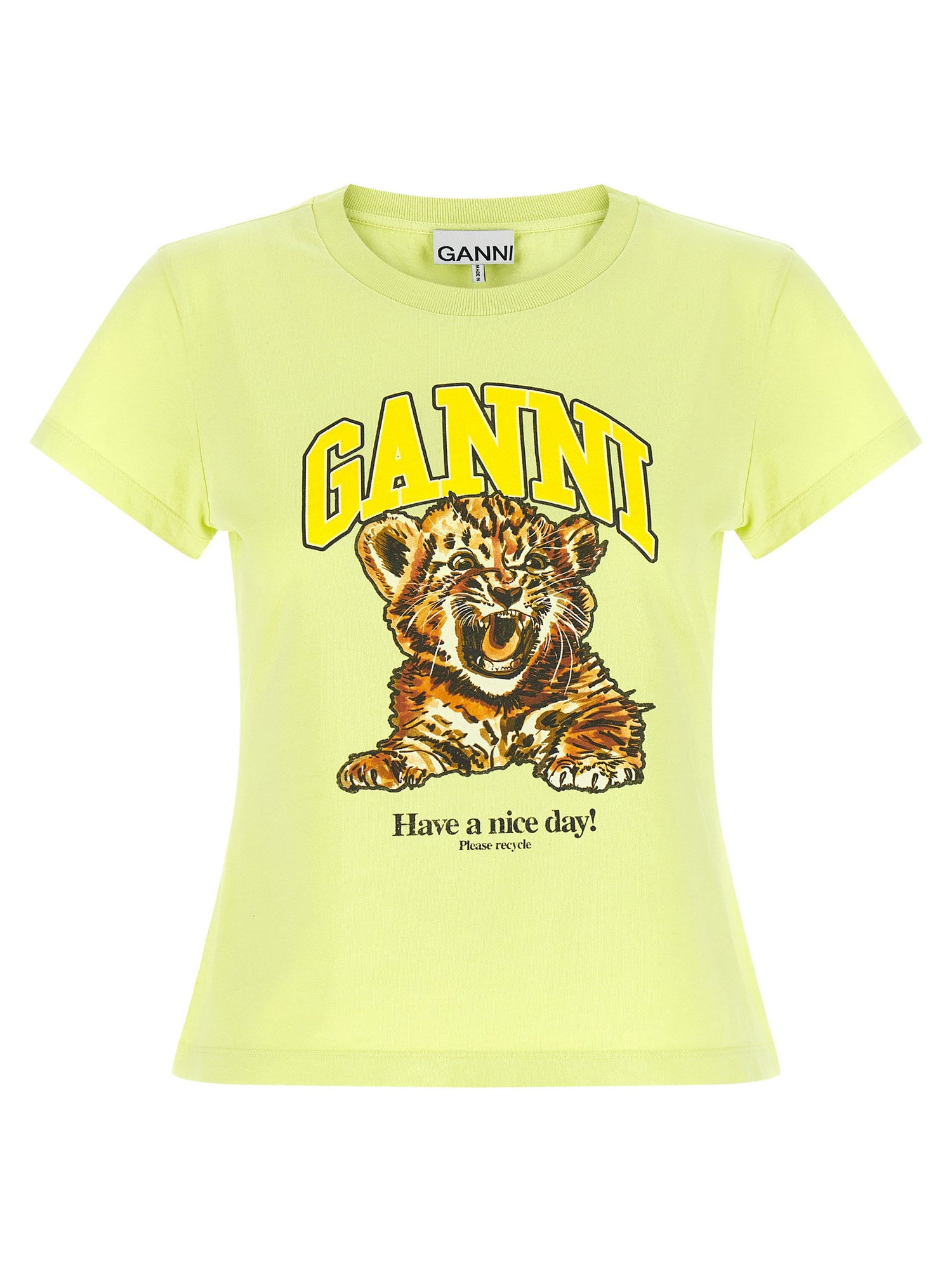 Ganni Tiger T-shirt Green