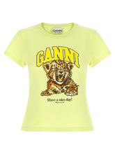 Ganni Tiger T-shirt Green