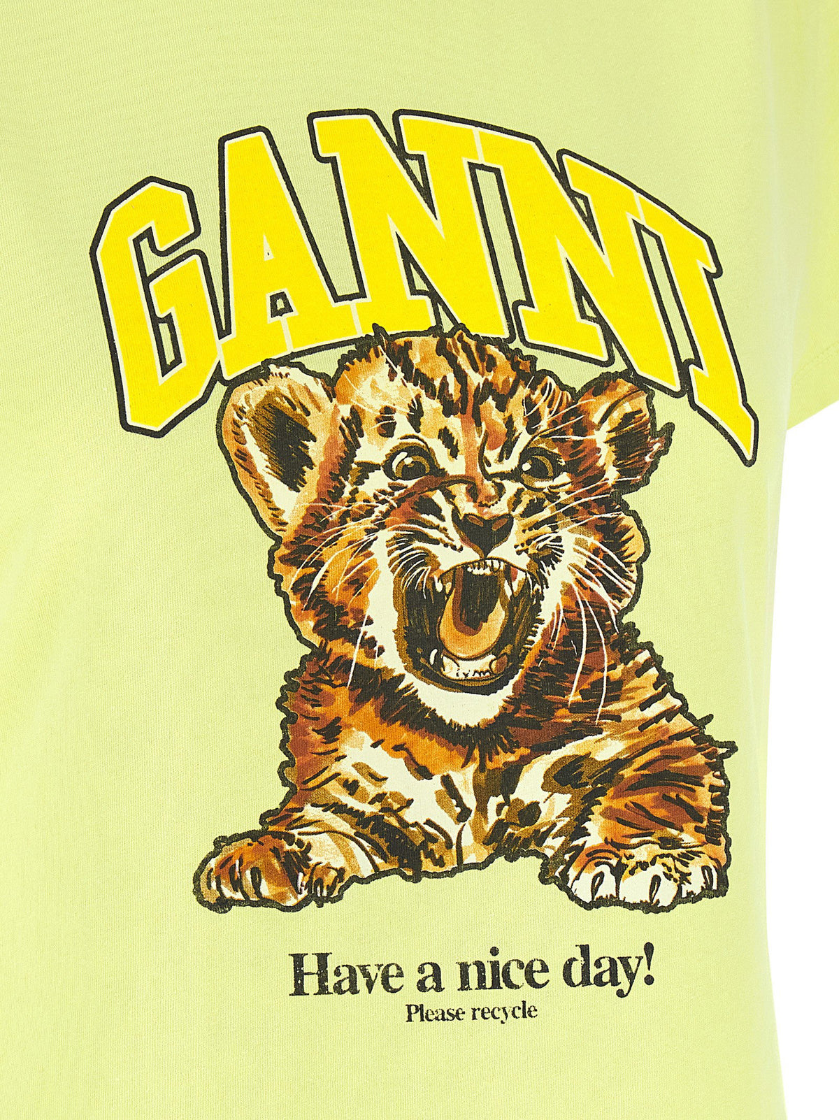 Ganni Tiger T-shirt Green