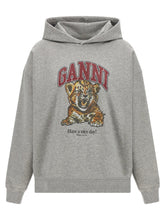 Ganni Grey Tiger Hoodie Gray