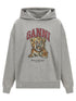 Ganni Grey Tiger Hoodie Gray