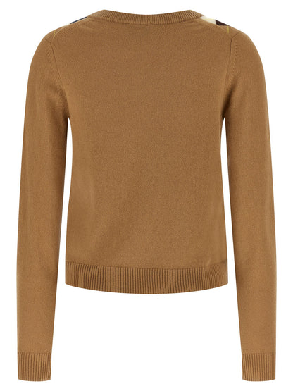 Ganni Diamond-shaped Cardigan Beige