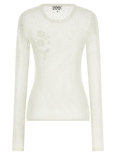Ganni Pointelle Cotton Sweater White
