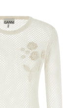 Ganni Pointelle Cotton Sweater White