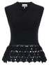 Ganni Cotton Crochet Vest Black