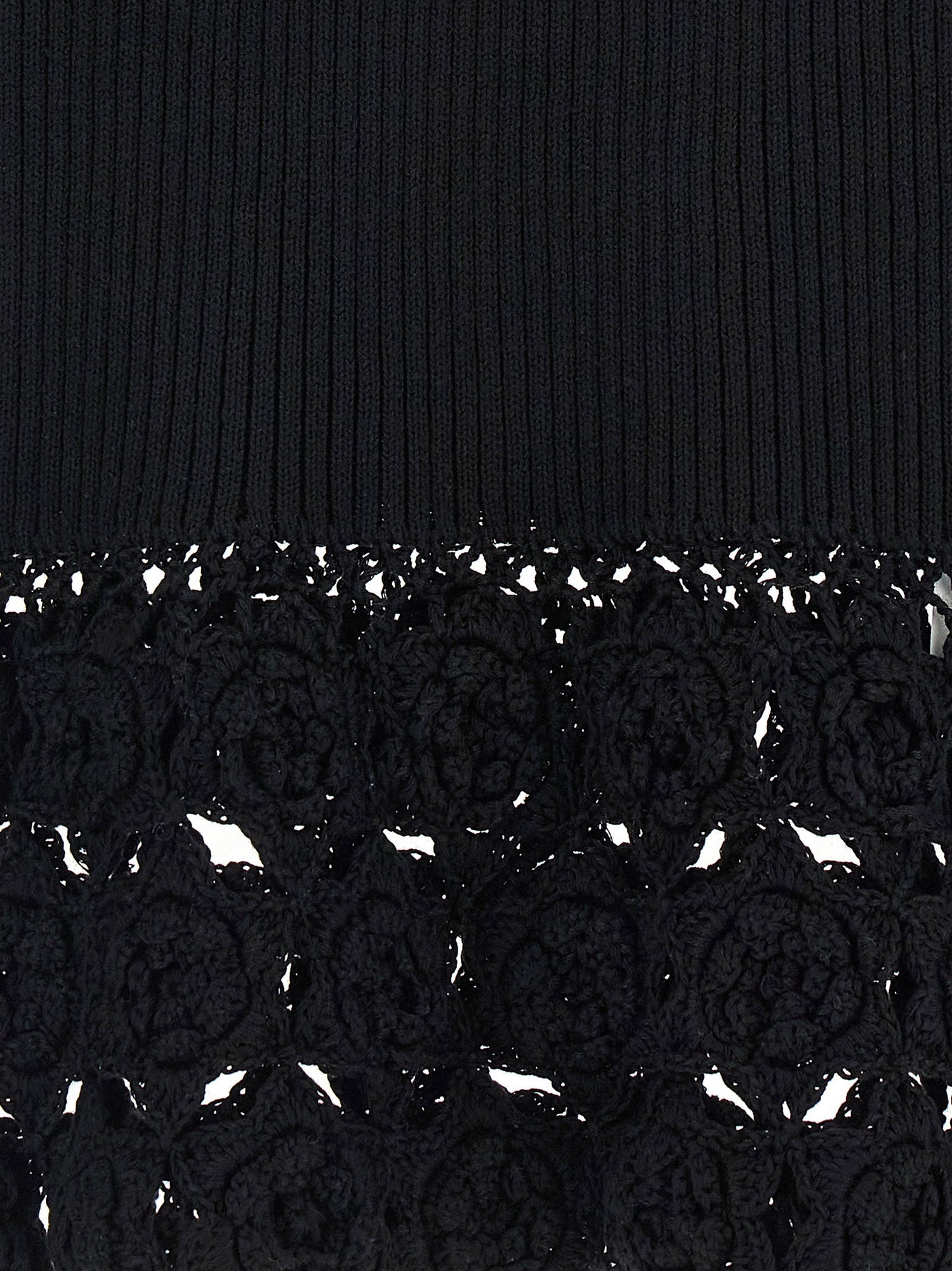 Ganni Cotton Crochet Vest Black