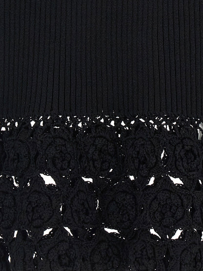 Ganni Cotton Crochet Vest Black