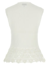 Ganni Cotton Crochet Vest White