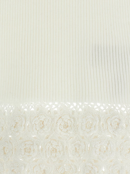 Ganni Cotton Crochet Vest White