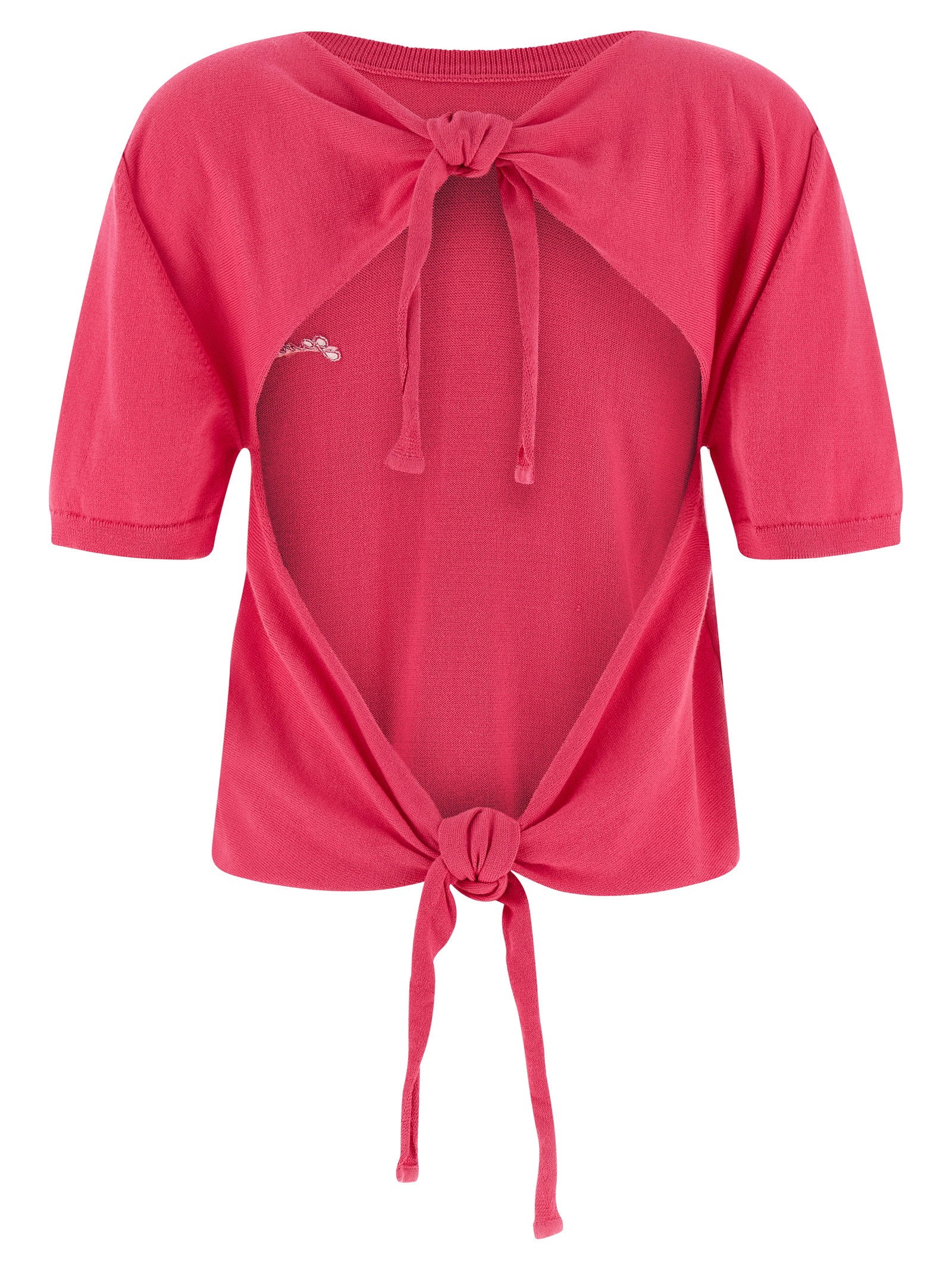 Ganni Bare Back Sweater Fuchsia