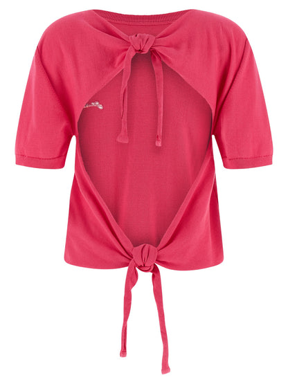 Ganni Bare Back Sweater Fuchsia