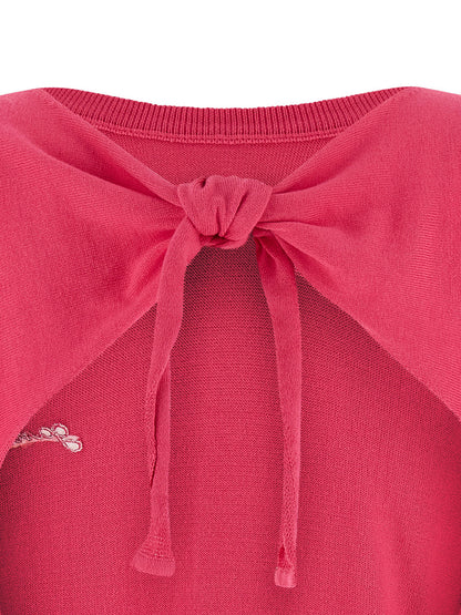 Ganni Bare Back Sweater Fuchsia