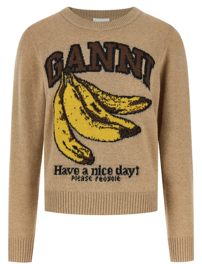 Ganni Banane Sweater Beige