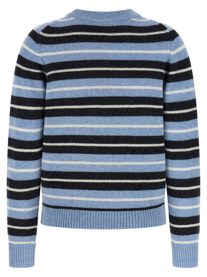 Ganni Graphic Wool Sweater Light blue