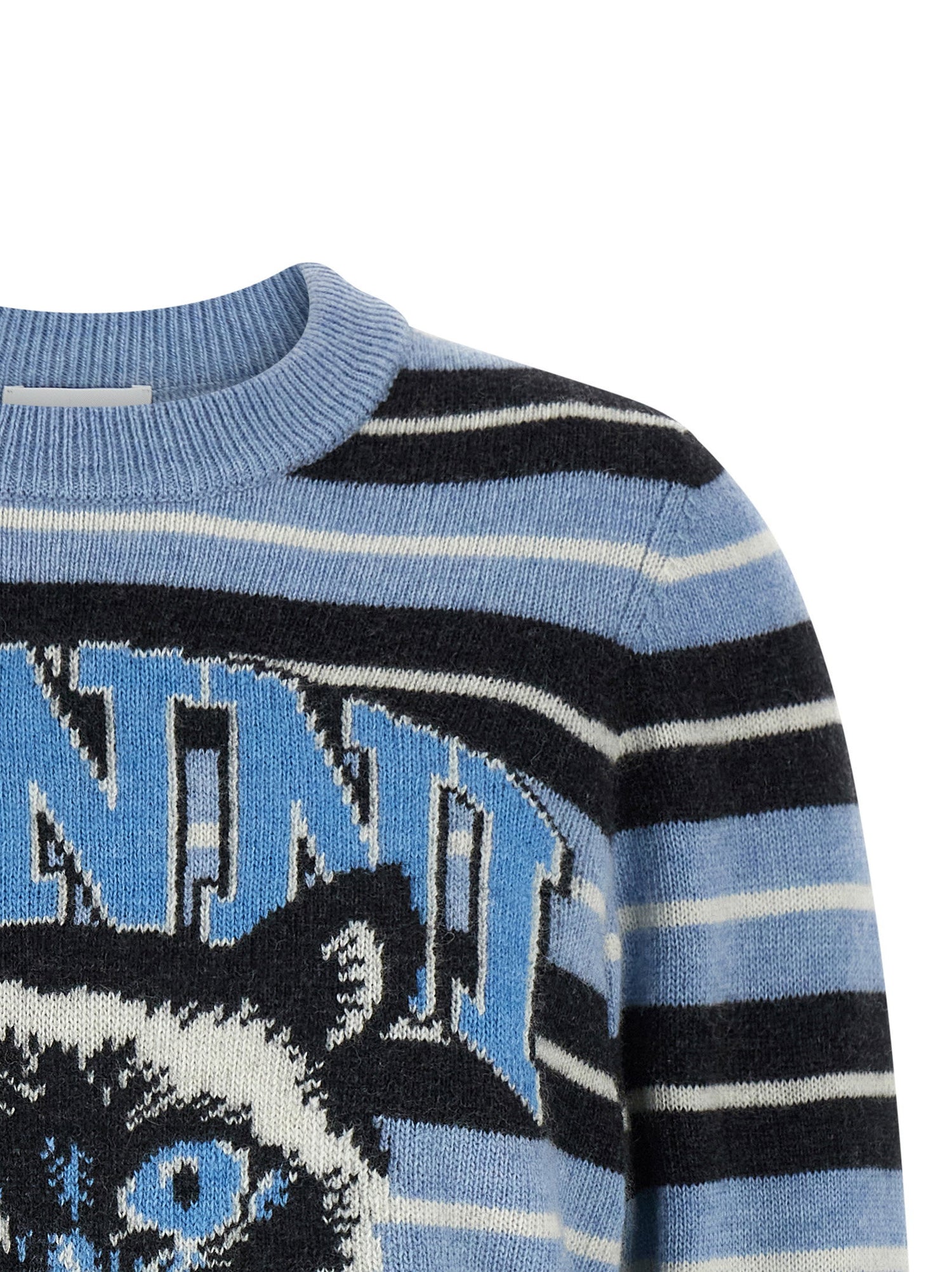 Ganni Graphic Wool Sweater Light blue