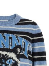 Ganni Graphic Wool Sweater Light blue