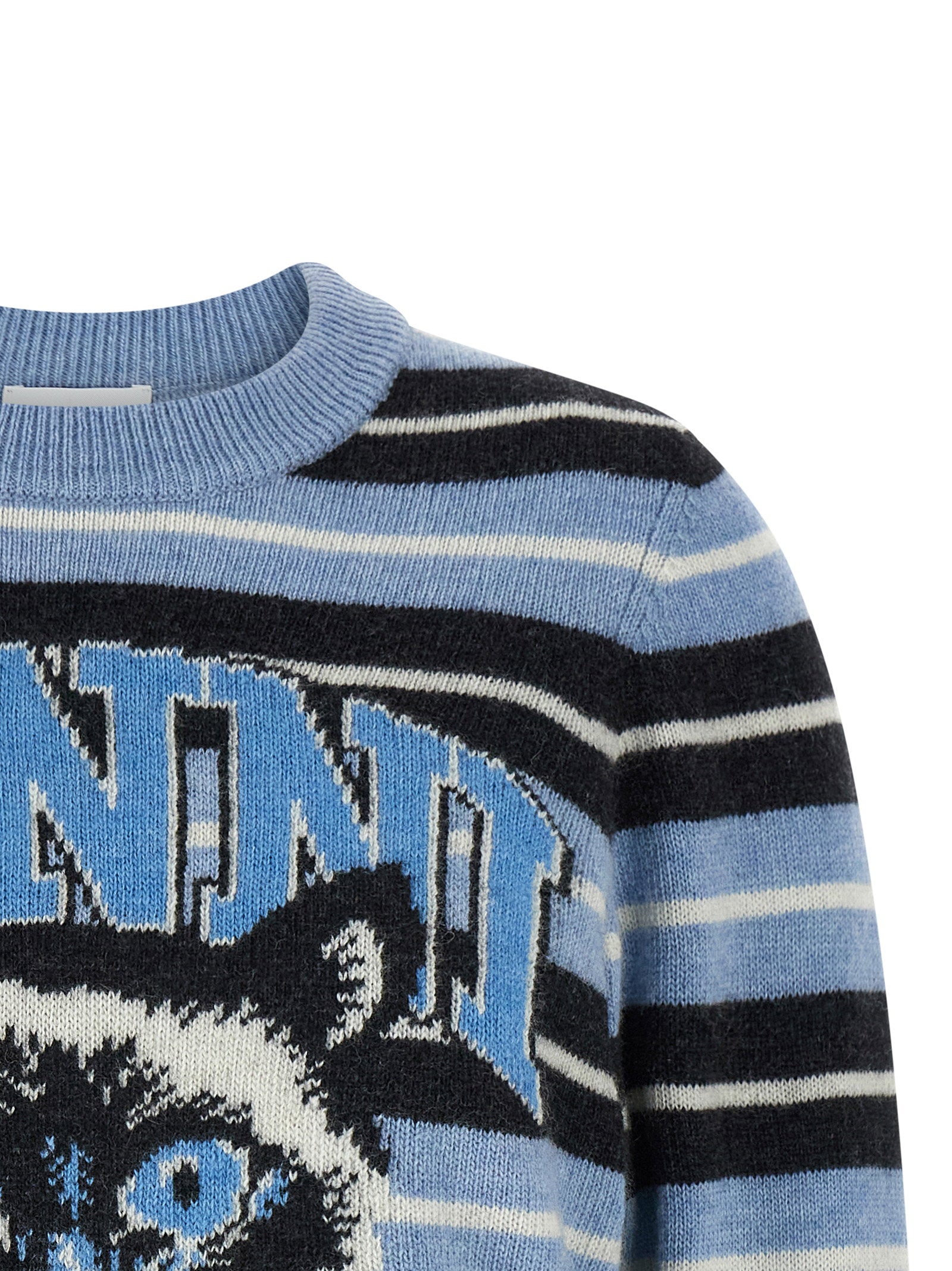Ganni Graphic Wool Sweater Light blue