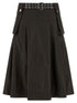 Ganni Duchesse Nylon Pleated Skirt Brown