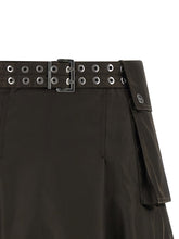 Ganni Duchesse Nylon Pleated Skirt Brown