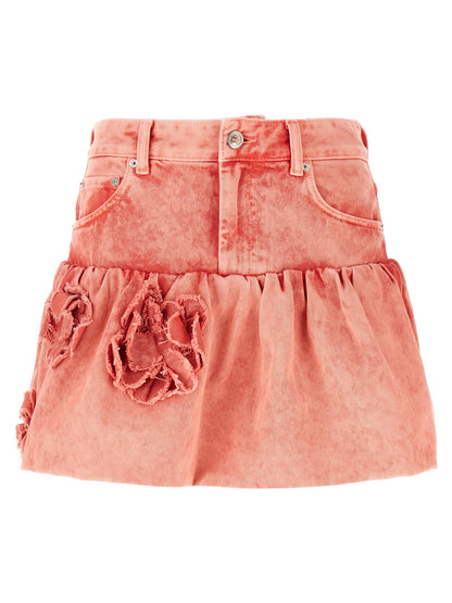 Ganni Denim Jeans Skirt Pink