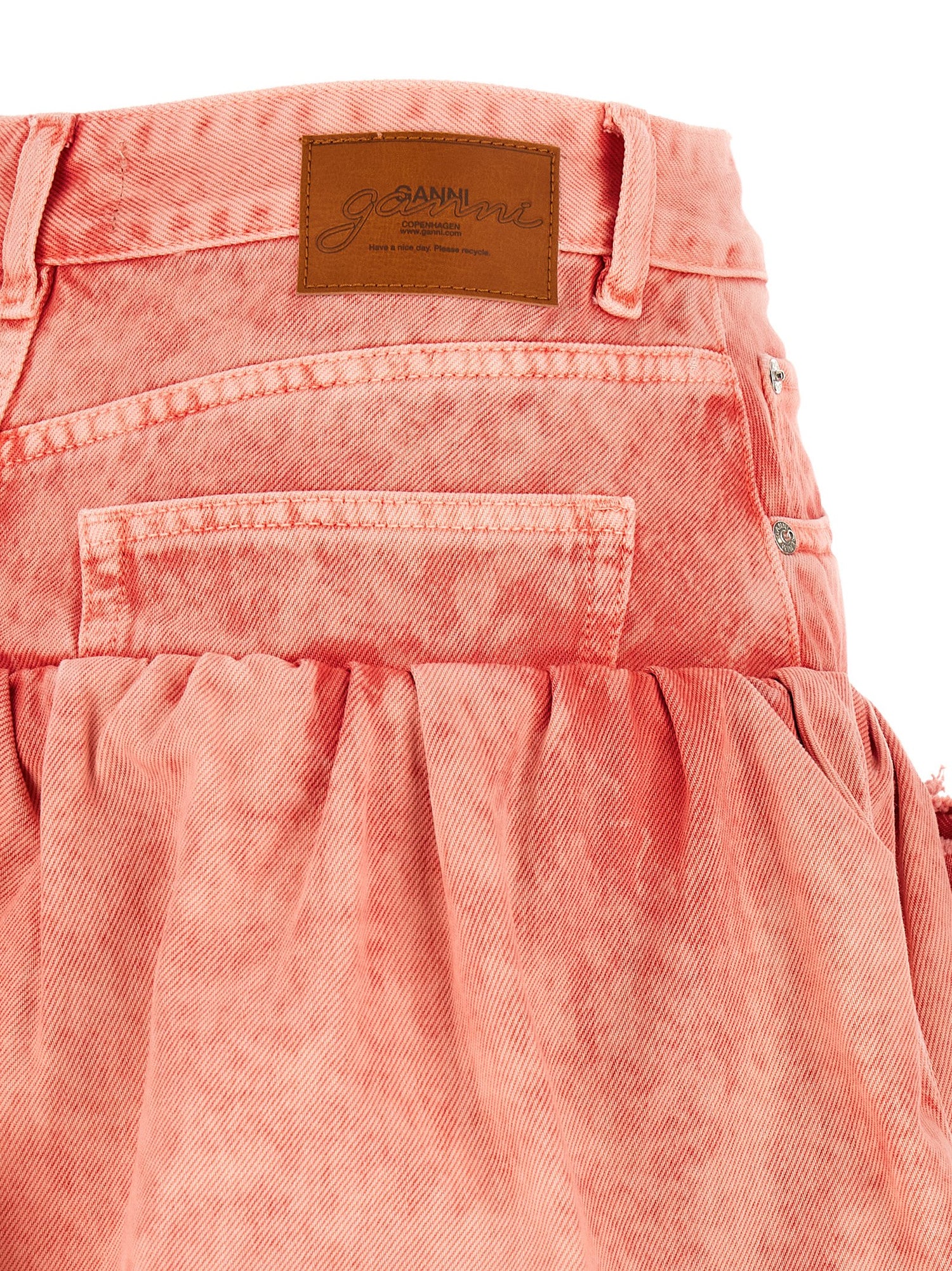 Ganni Denim Jeans Skirt Pink