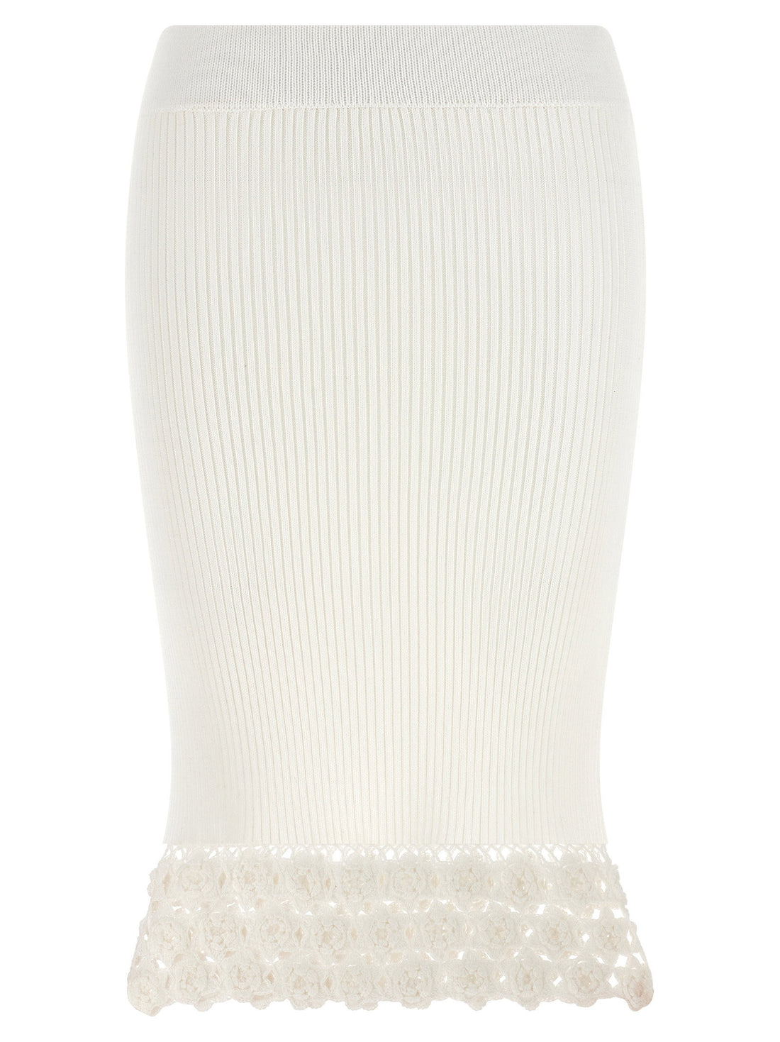 Ganni Cotton Crochet Skirt White