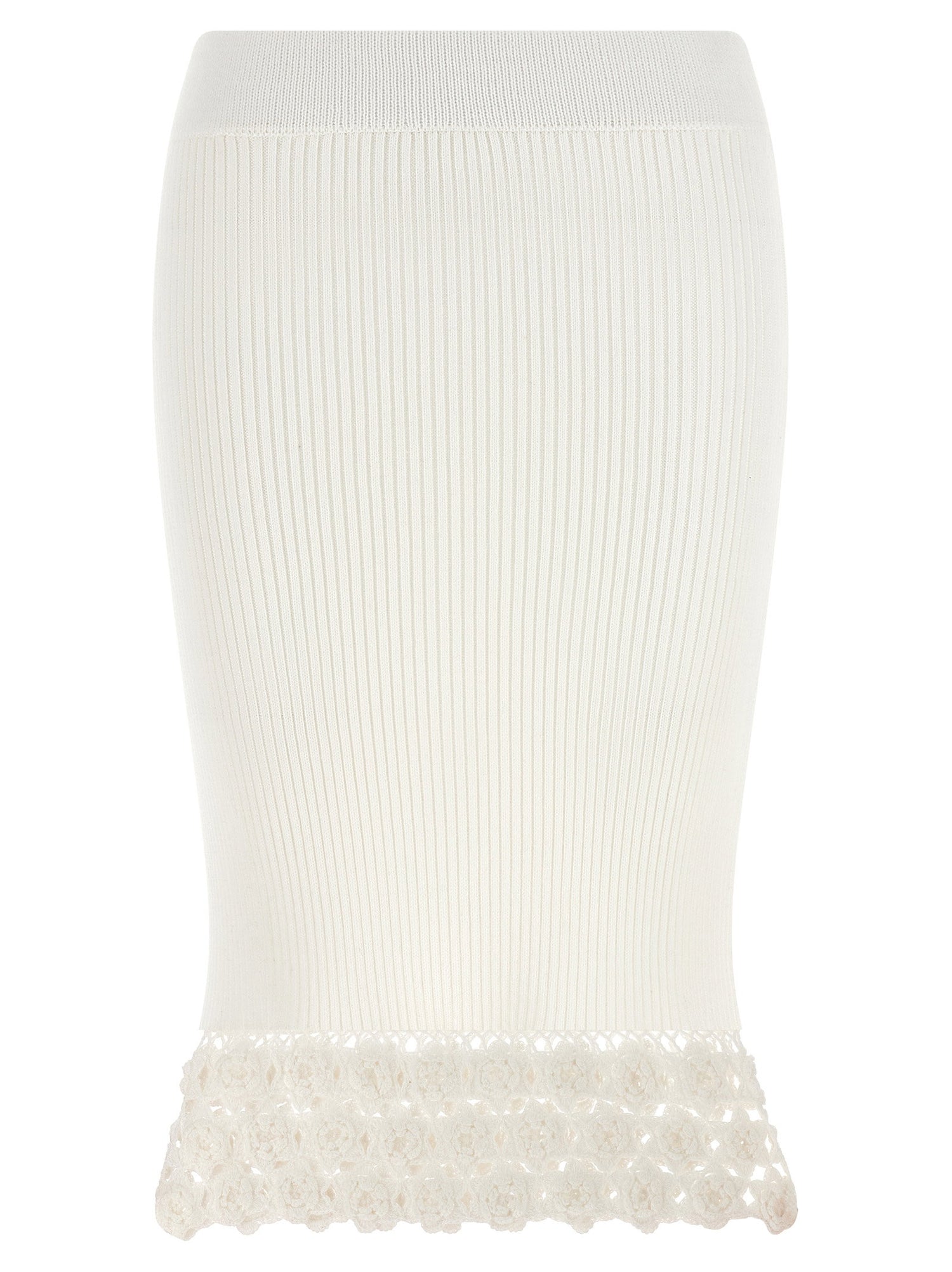 Ganni Cotton Crochet Skirt White