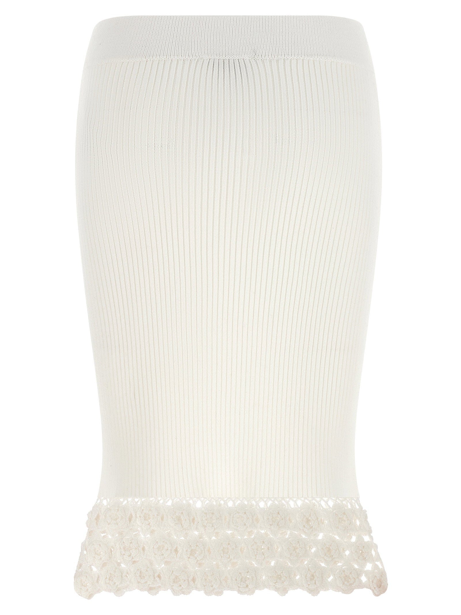 Ganni Cotton Crochet Skirt White