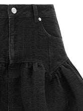 Ganni Lurex Denim Skirt Black  