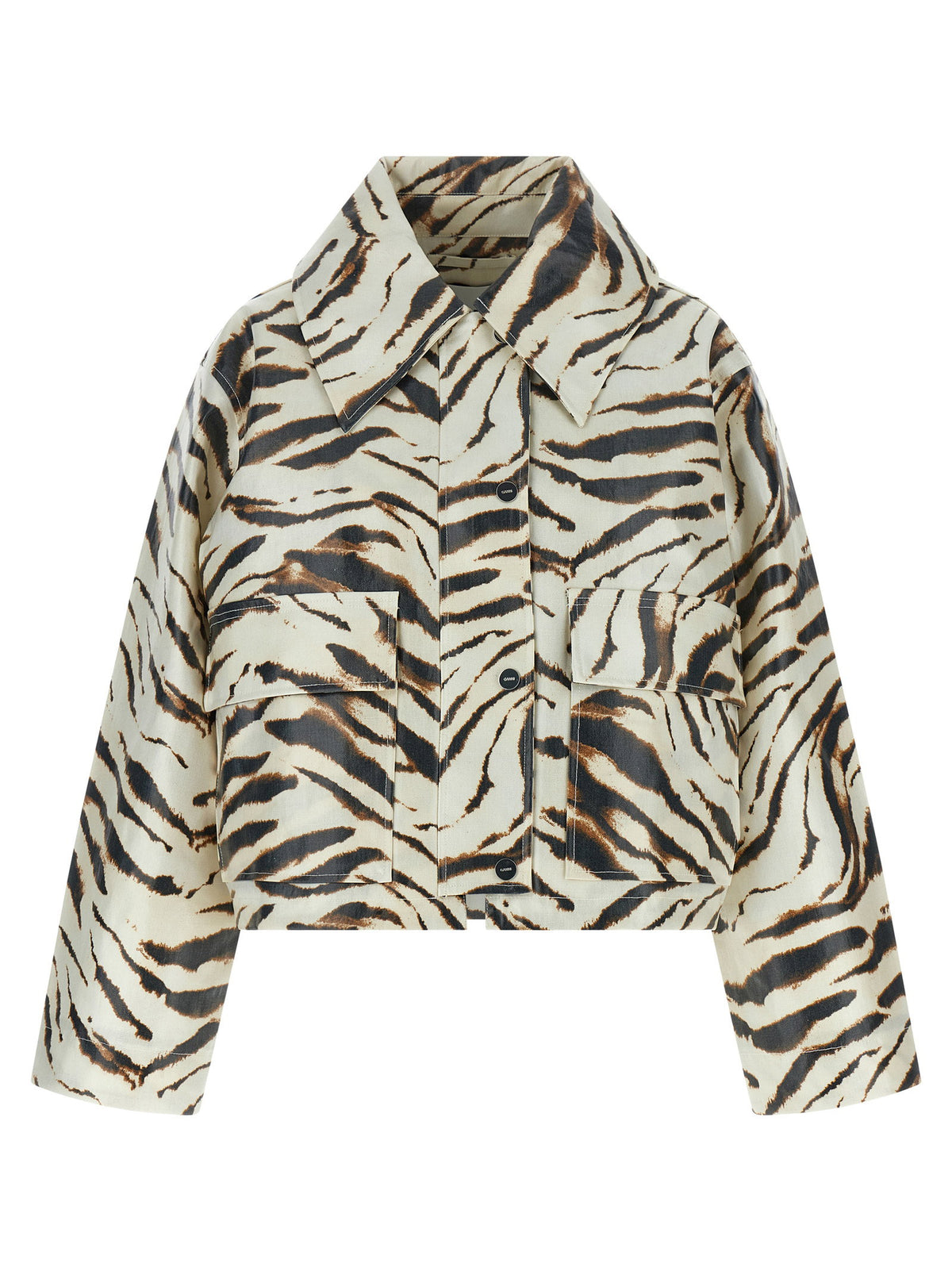Ganni Laminated Fabric Jacket Multicolor
