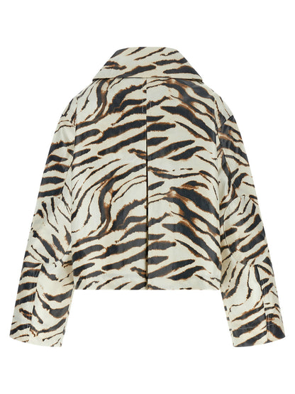 Ganni Laminated Fabric Jacket Multicolor
