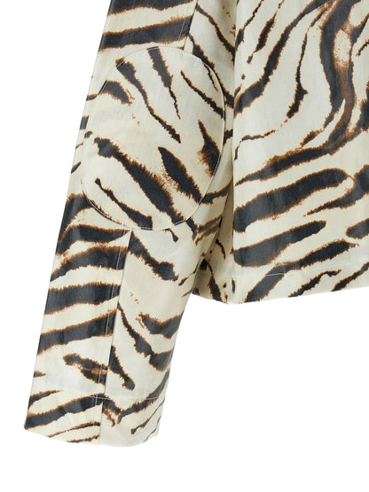 Ganni Laminated Fabric Jacket Multicolor