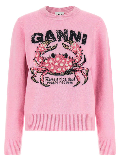 Ganni Crab Sweater Pink