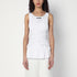 Moschino White Ribbed Viscose Tank Top with Laces White