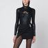 Diesel Ribbed Shiny Fitted Viscose Sweater Black