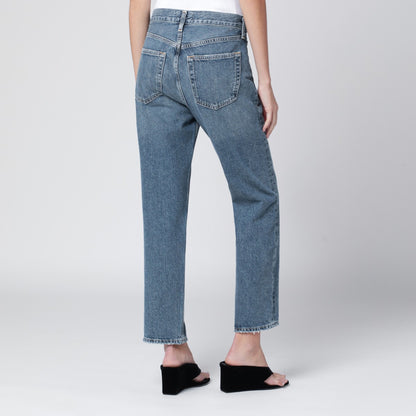 Agolde Valen Straight-Leg Regenerated Denim Jeans Blue