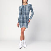 Diesel Blue and Light Grey Patterned Fitted Dress Blue
