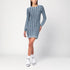 Diesel Blue and Light Grey Patterned Fitted Dress Blue