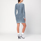 Diesel Blue and Light Grey Patterned Fitted Dress Blue