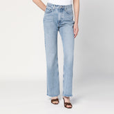 Agolde Faded High-Rise Regenerated Denim Jeans Blue