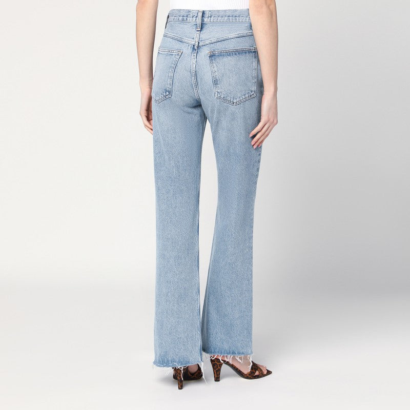 Agolde Faded High-Rise Regenerated Denim Jeans Blue